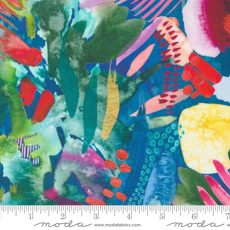 Coming Up Roses Sapphire First Sight Geometric 44&#x22;/45&#x22; Fabric Per Yard