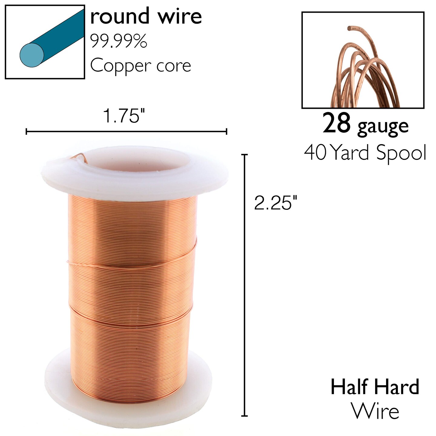 The Beadsmith Wire Elements Lacquered Tarnish-Resistant Copper Wire