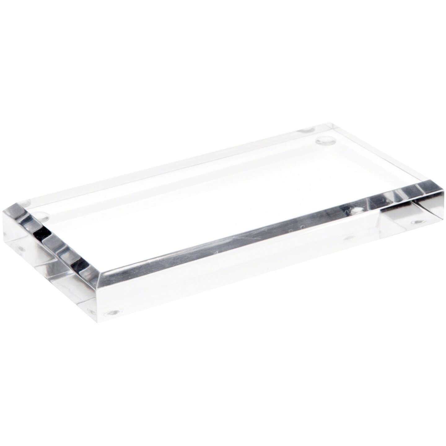 Plymor Clear Acrylic Rectangular Beveled Display Base, 6" W x 3" D x 0.75" H