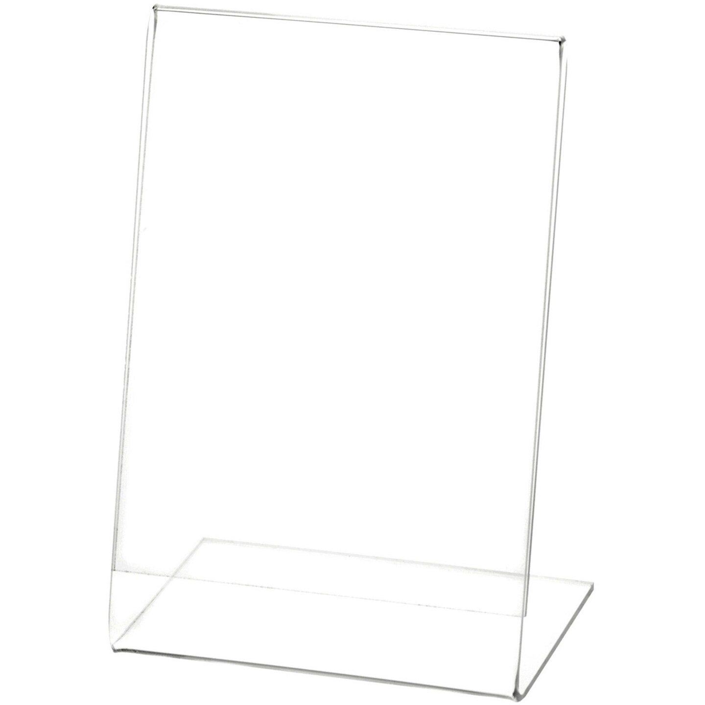 Plymor Clear Acrylic Sign Display / Literature Holder (Angled), 4&#x22; W x 6&#x22; H