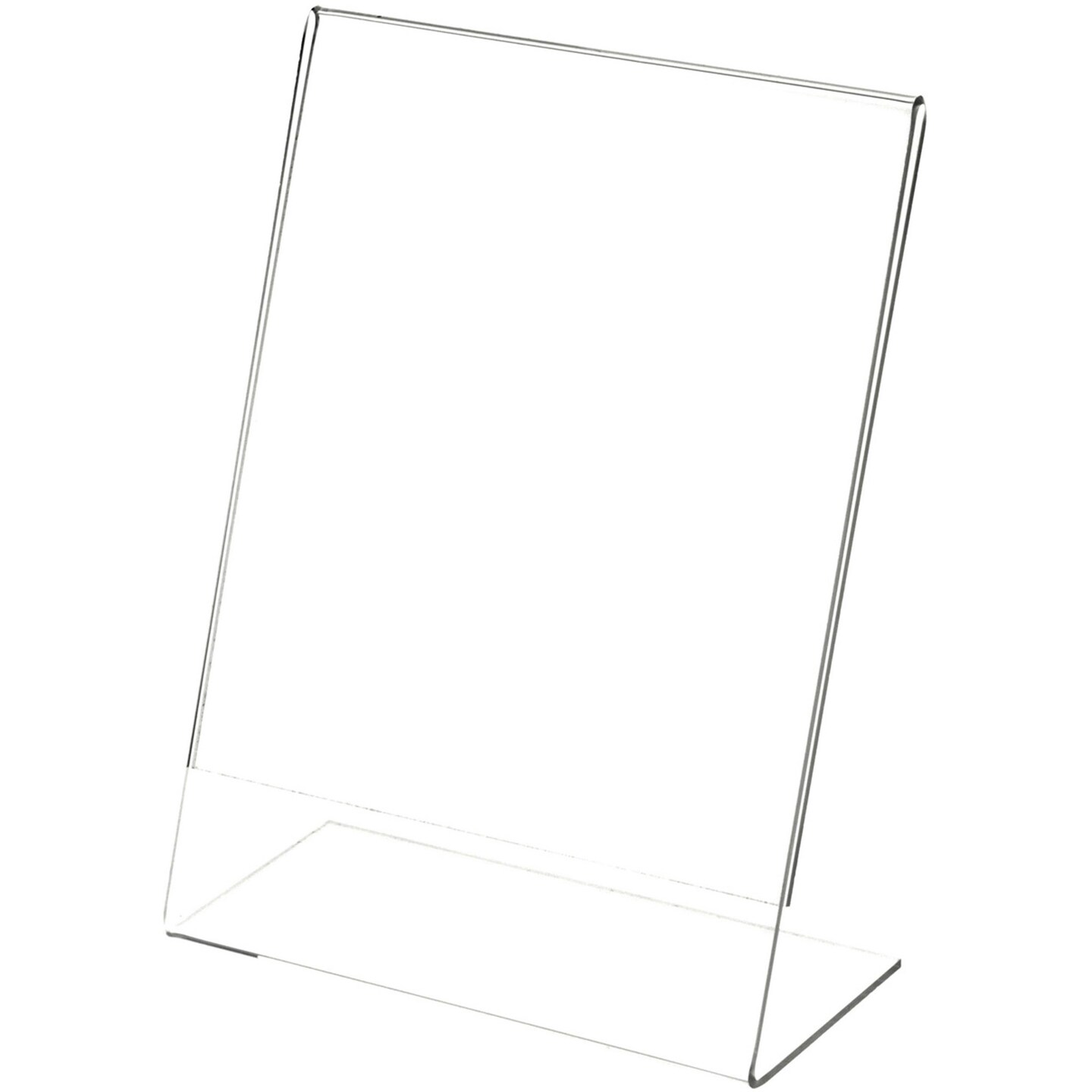 Plymor Clear Acrylic Sign Display / Literature Holder (Angled), 6" W x 8" H