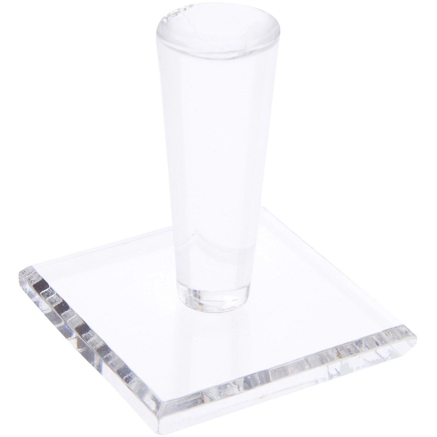 Plymor Clear Acrylic Display Sphere Holder Riser, 2.125" H x 1.5" W x 1.5" D (0.75" Circle)