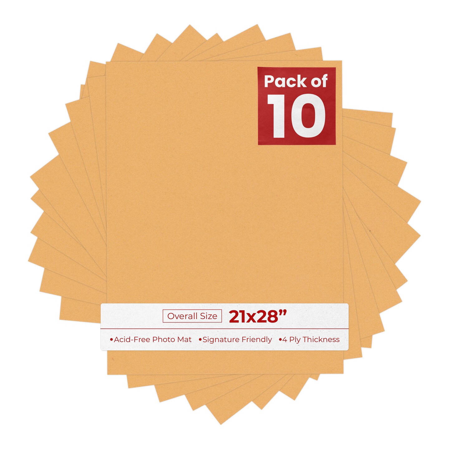 21x28 Topaz Orange 21x28 Uncut Mat Board - Blank Sheets, No Opening, Color ...