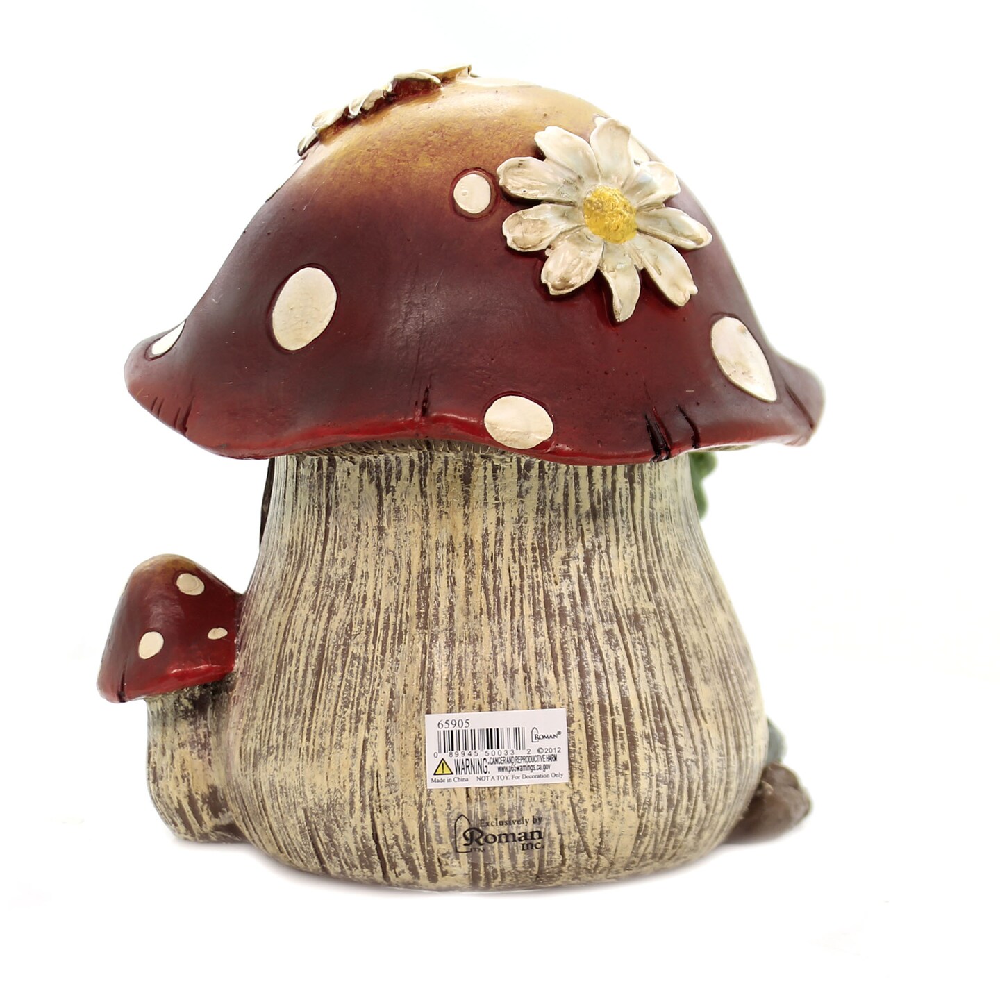 Roman 7.5 Inch Toad Abode Garden Statue Summer Figurine , Water Resistant Summer Decor Frog House Mushroom
