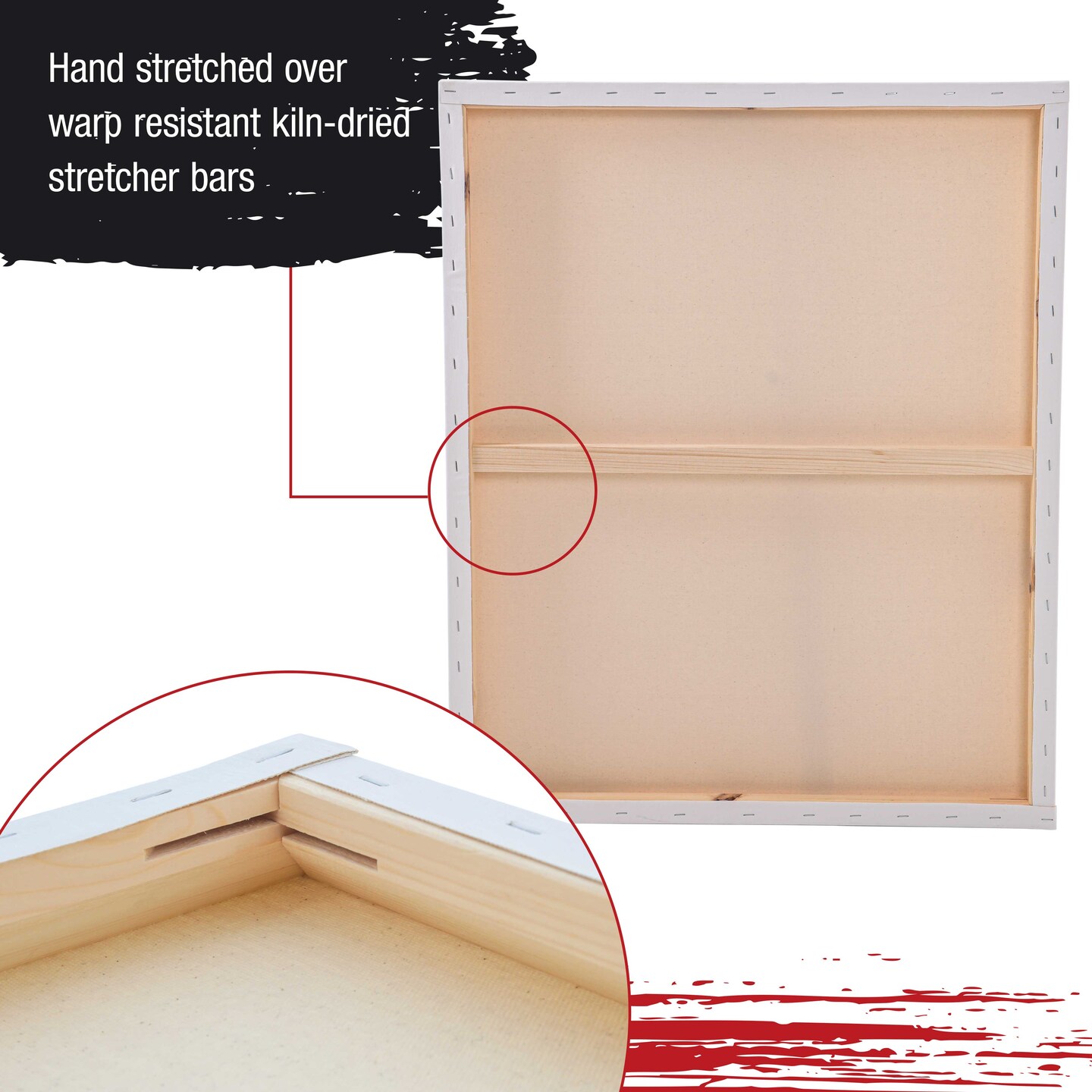 Large Stretched Canvas for Painting 24x30 inch Gallery Depth 1-1/2&#x22; Thick, 3-Pack - 12oz Acrylic Gesso Triple Primed, Professional Artist Quality, 100% Cotton - Oil, Pouring Paint