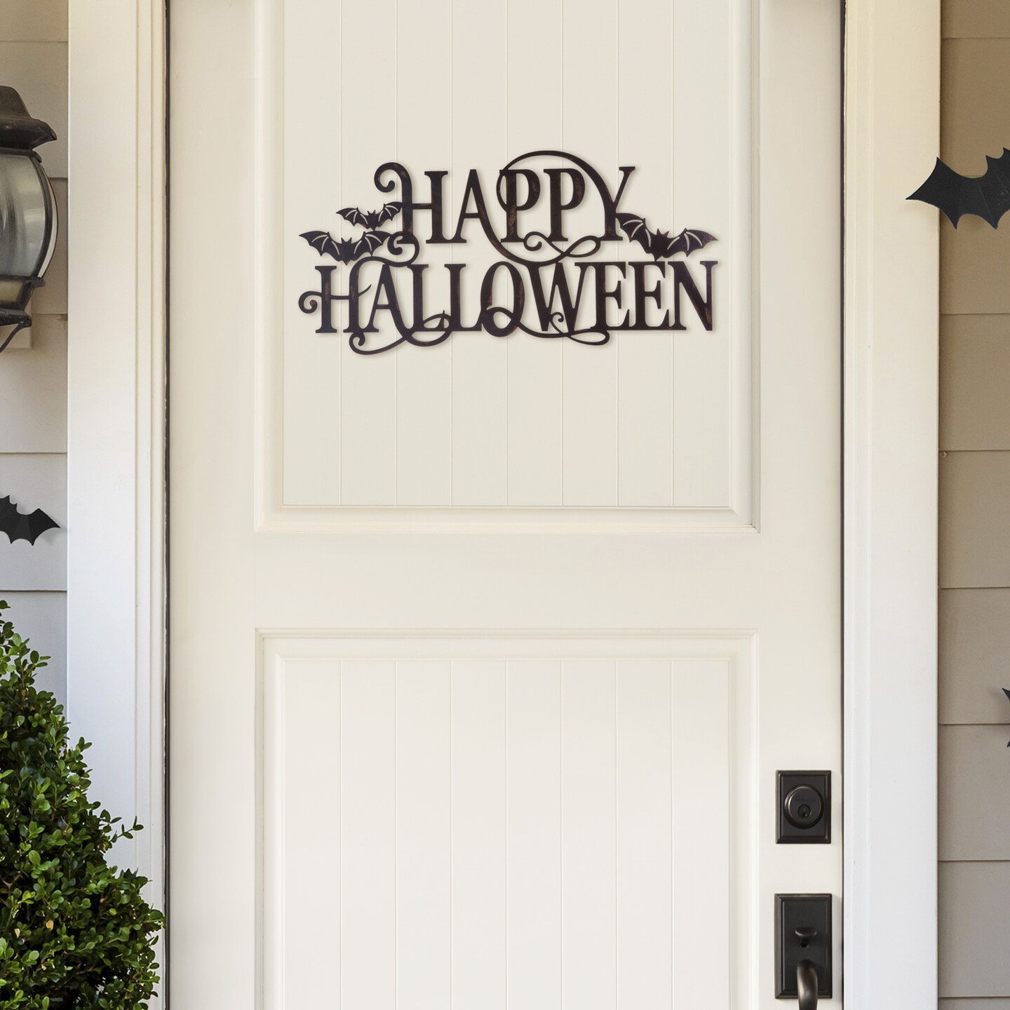 Set of 2 23.95&#x22;L Metal &#x22;HAPPY HALLOWEEN&#x22; Wall Sign