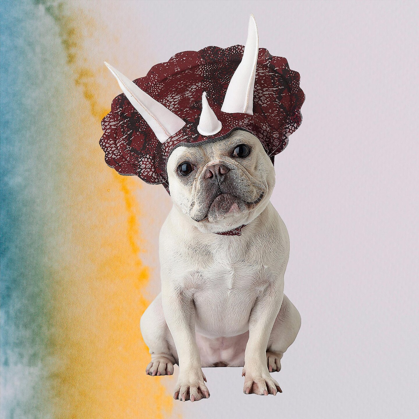 Triceratops Pet Costume with Headpiece and Horns for Dogs