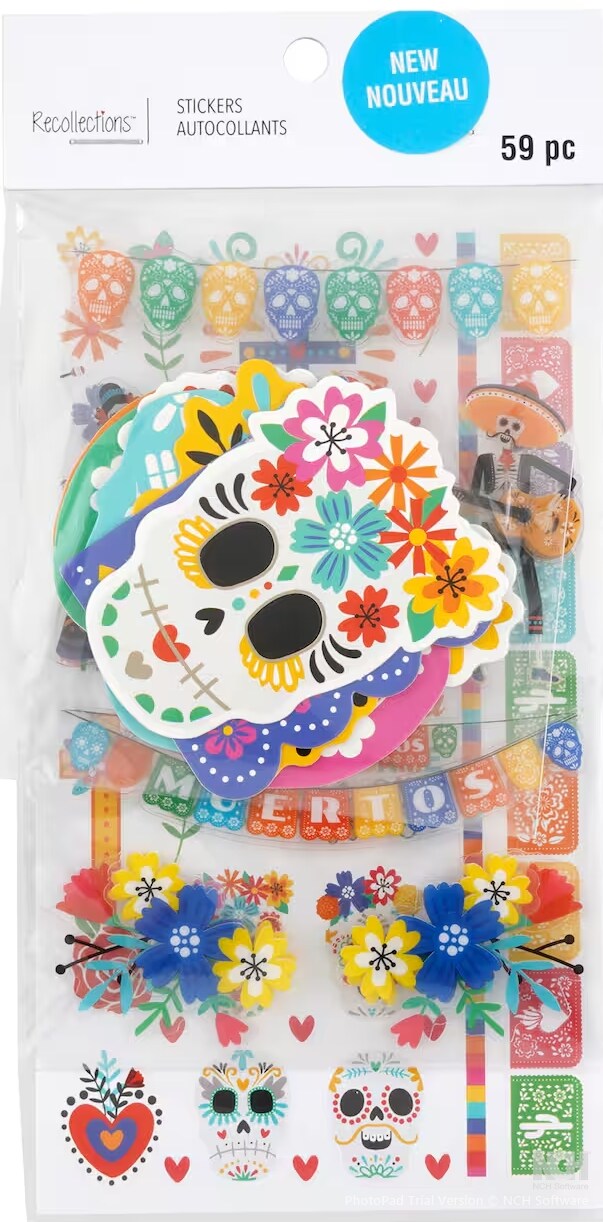 Recollections Day Of The Dead Stickers Flip Pack