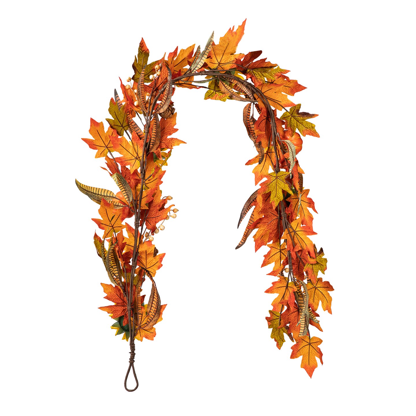 Set of 2 6ft Fall Maple Leaf and Sunflower Garland