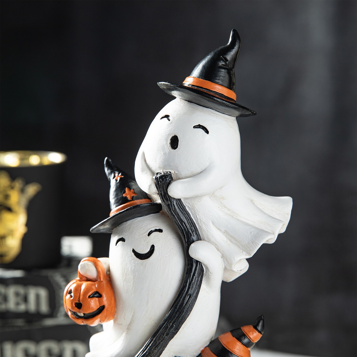 Set of 2 13.00&#x27;&#x27;H Halloween Polyresin Stacked Ghost Table Decor