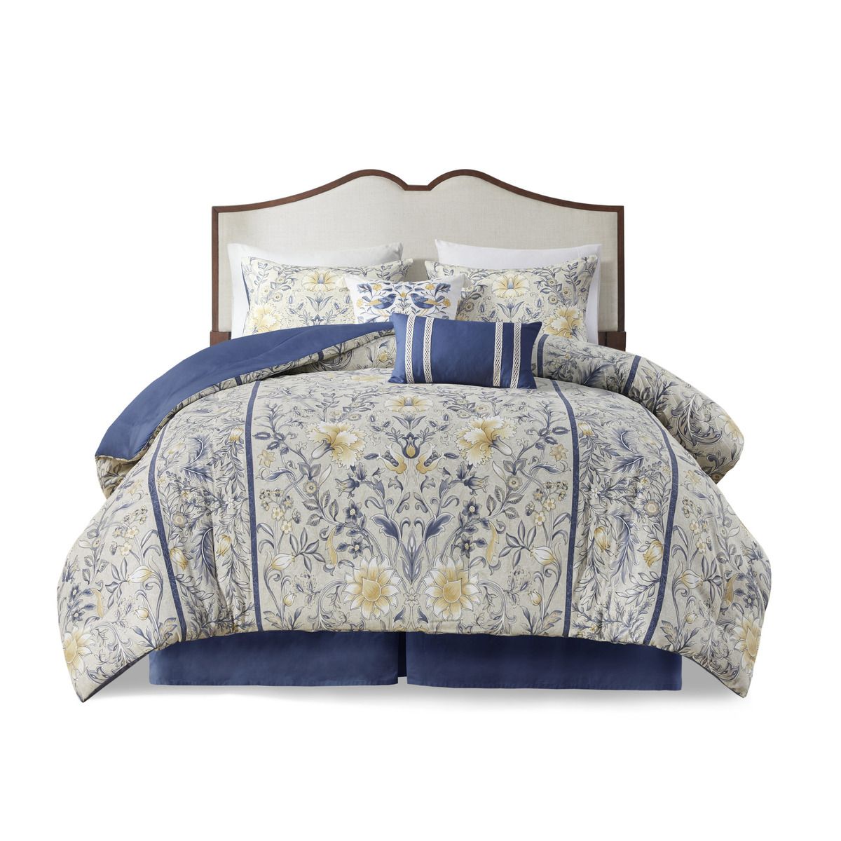 Harbor House King Blue And Yellow 6 Piece Cotton Comforter Set