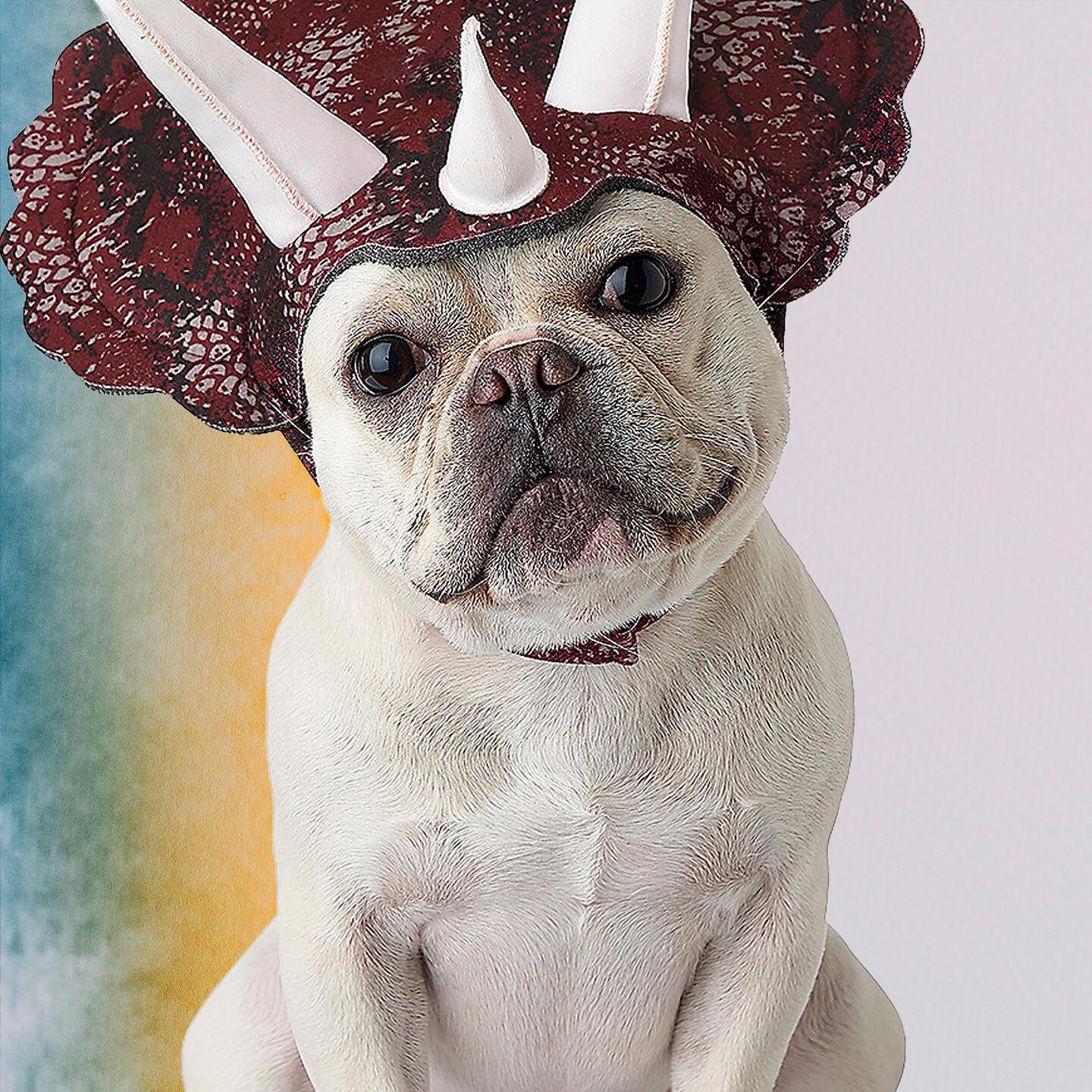 Triceratops Pet Costume with Headpiece and Horns for Dogs