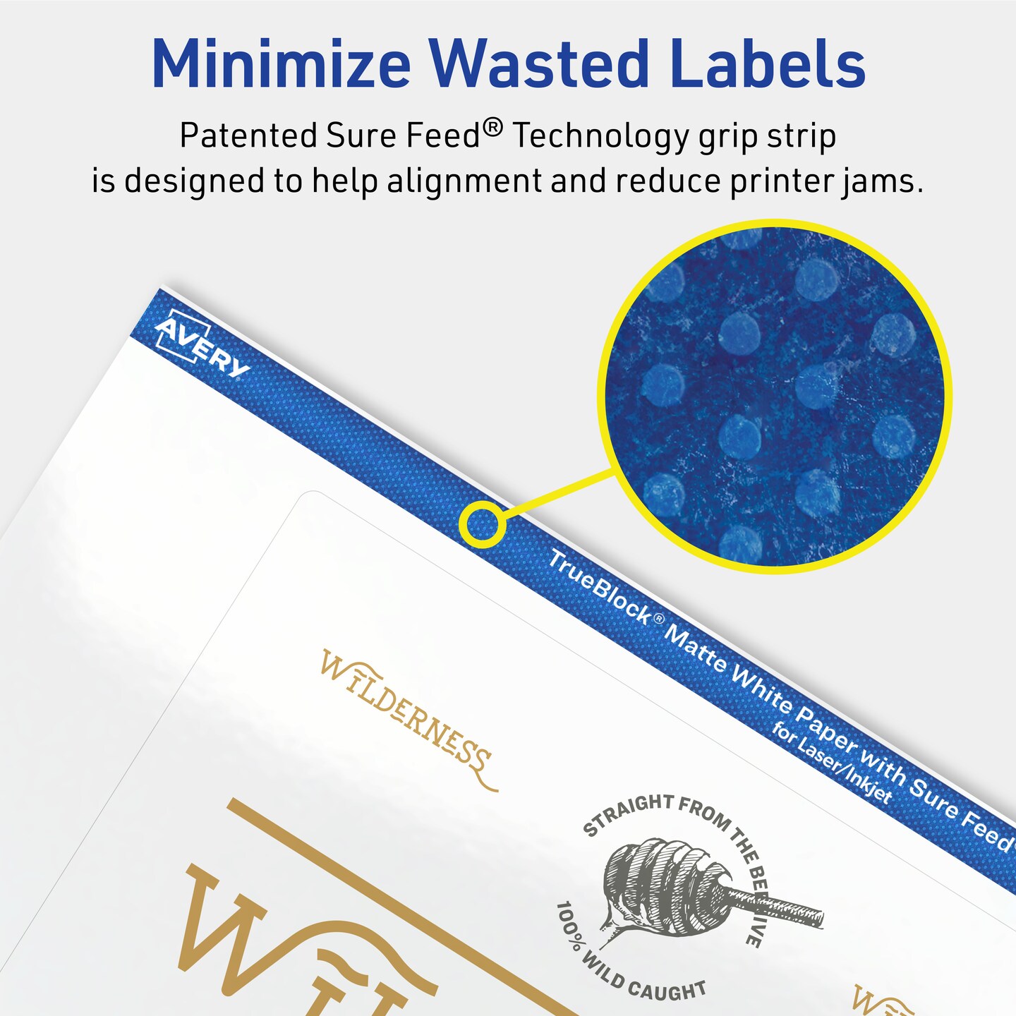 Avery TrueBlock Matte White Paper Labels, 5" x 6" Rectangle