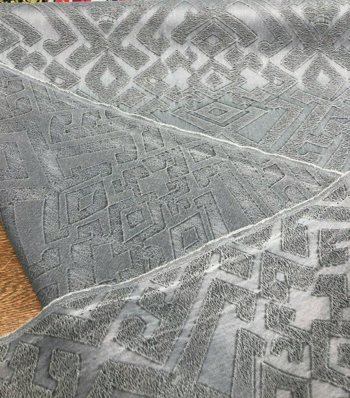 1 Yard Fabricut East Gate Moondust Gray Cotton Brocade Damask Fabric 59 Inches Wide