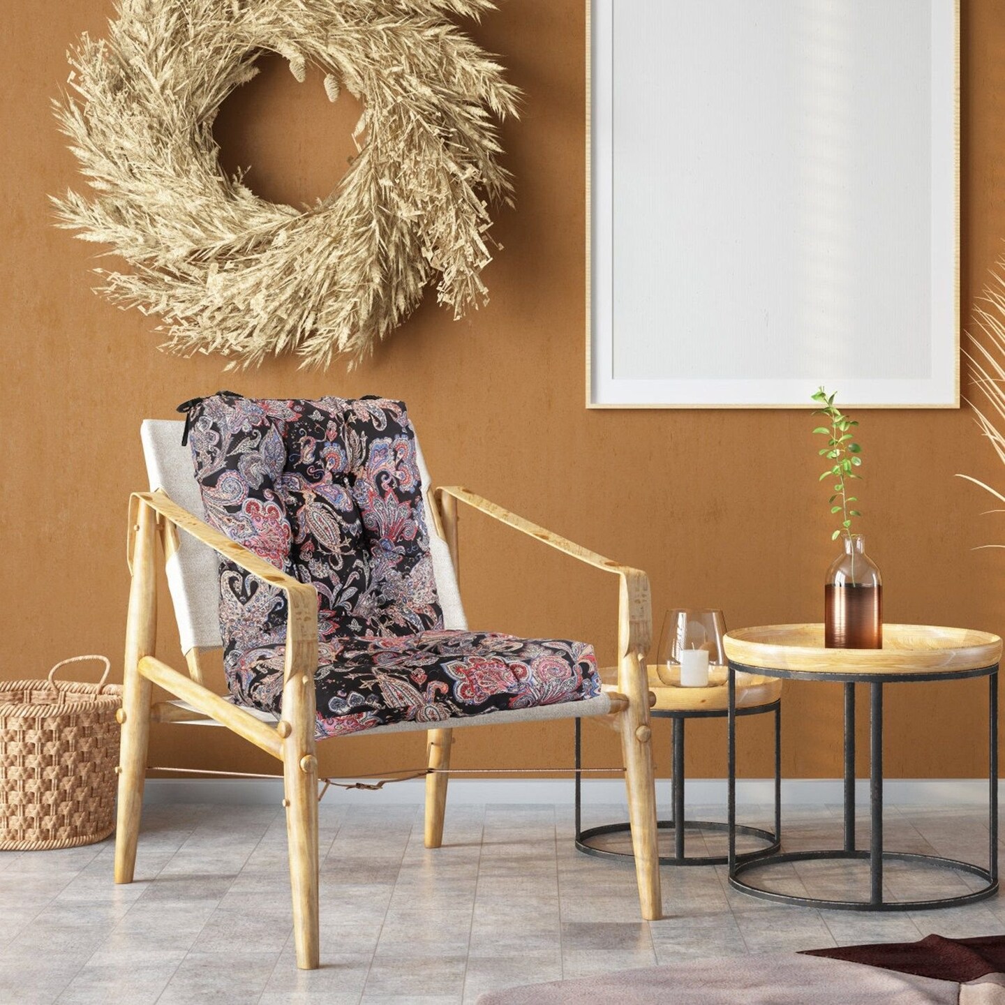 Edge Collections - 3.54" x 3.54" - Multicolor - Waterproof Rocking Chair Cushion Set - 2 Piece