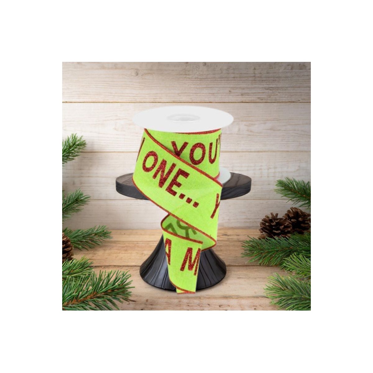 2.5&#x22; Your A Mean One Ribbon: Lime Green (10 Yards)