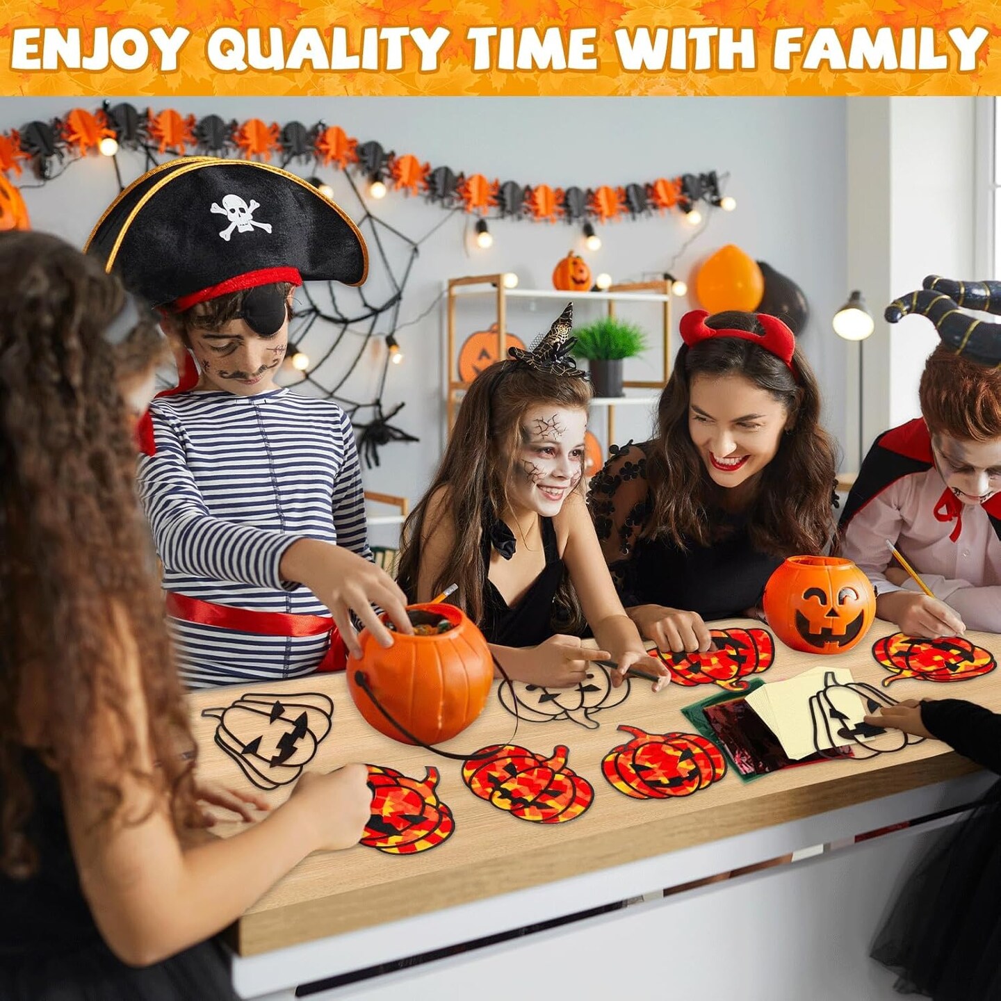 30 Sets Fall Suncatcher Craft Kit (Black and whtie) 7.72 x 7.11 x 0.04 inches