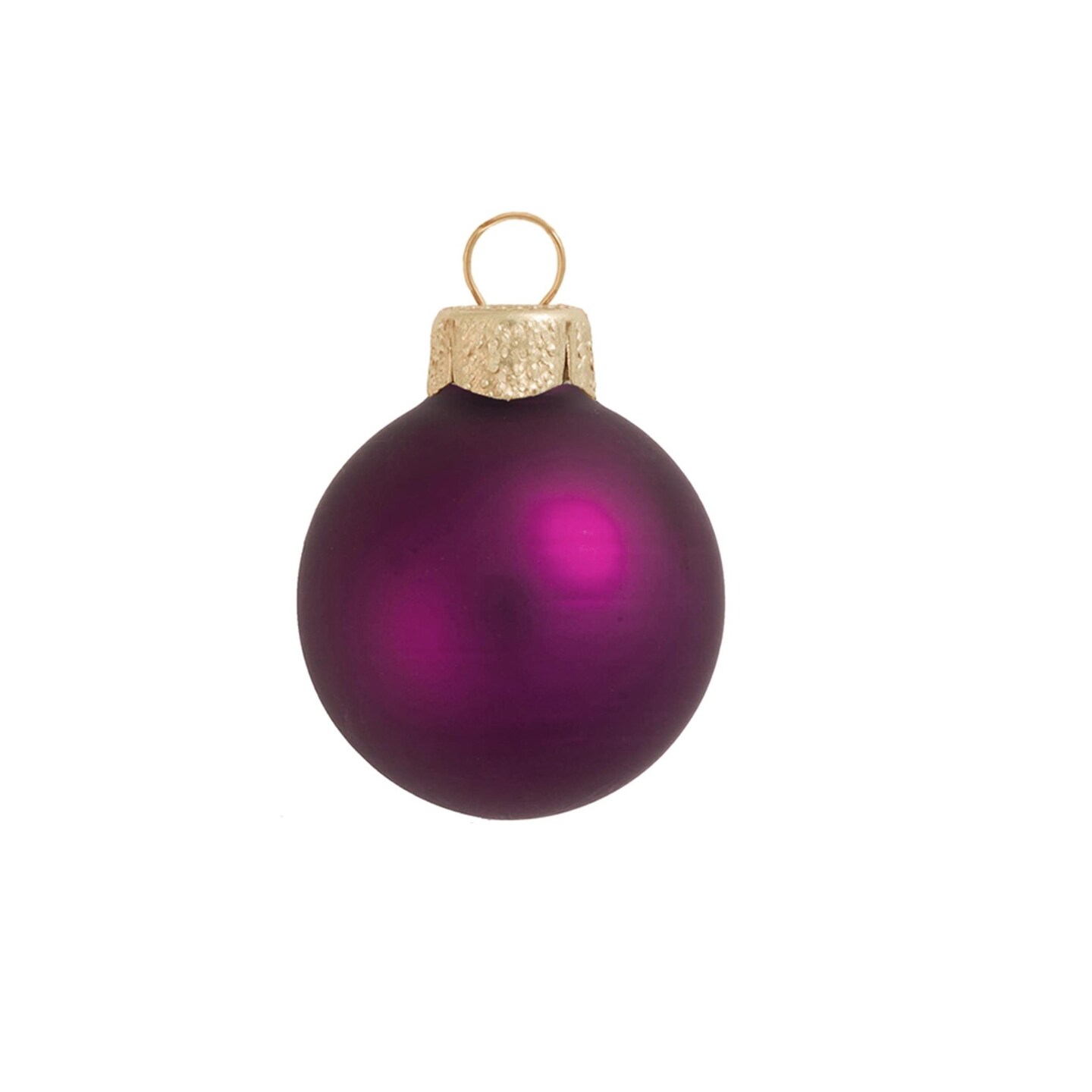 Whitehurst Small Matte Finish Glass Christmas Ball Ornaments - 2" (50mm) - Plum - 28ct