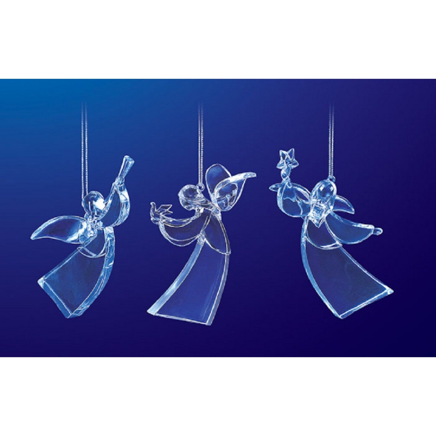 Icy Giftware Icy Crystal Angel Christmas Figurine Ornaments - 4.5&#x22; - 3ct