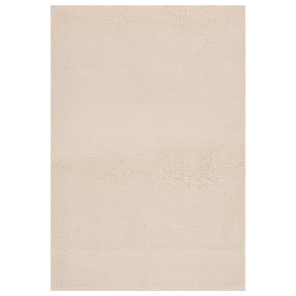 Edge Collections - Beige - Washable Rug Soft Fluffy Short Pile - 1 Piece
