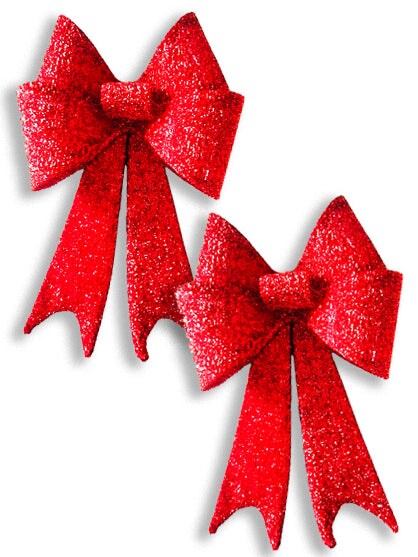 2 Pack 18&#x22; Red Mesh Bow