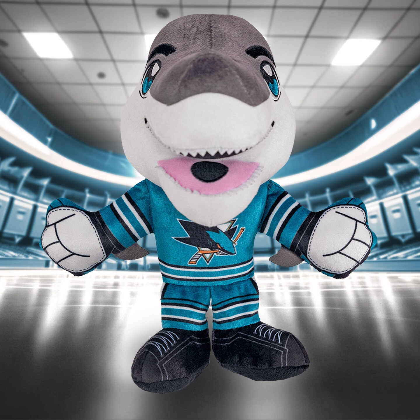 Bleacher Creatures San Jose Sharks SJ Sharkie 8&#x22; Kuricha Mascot Plush
