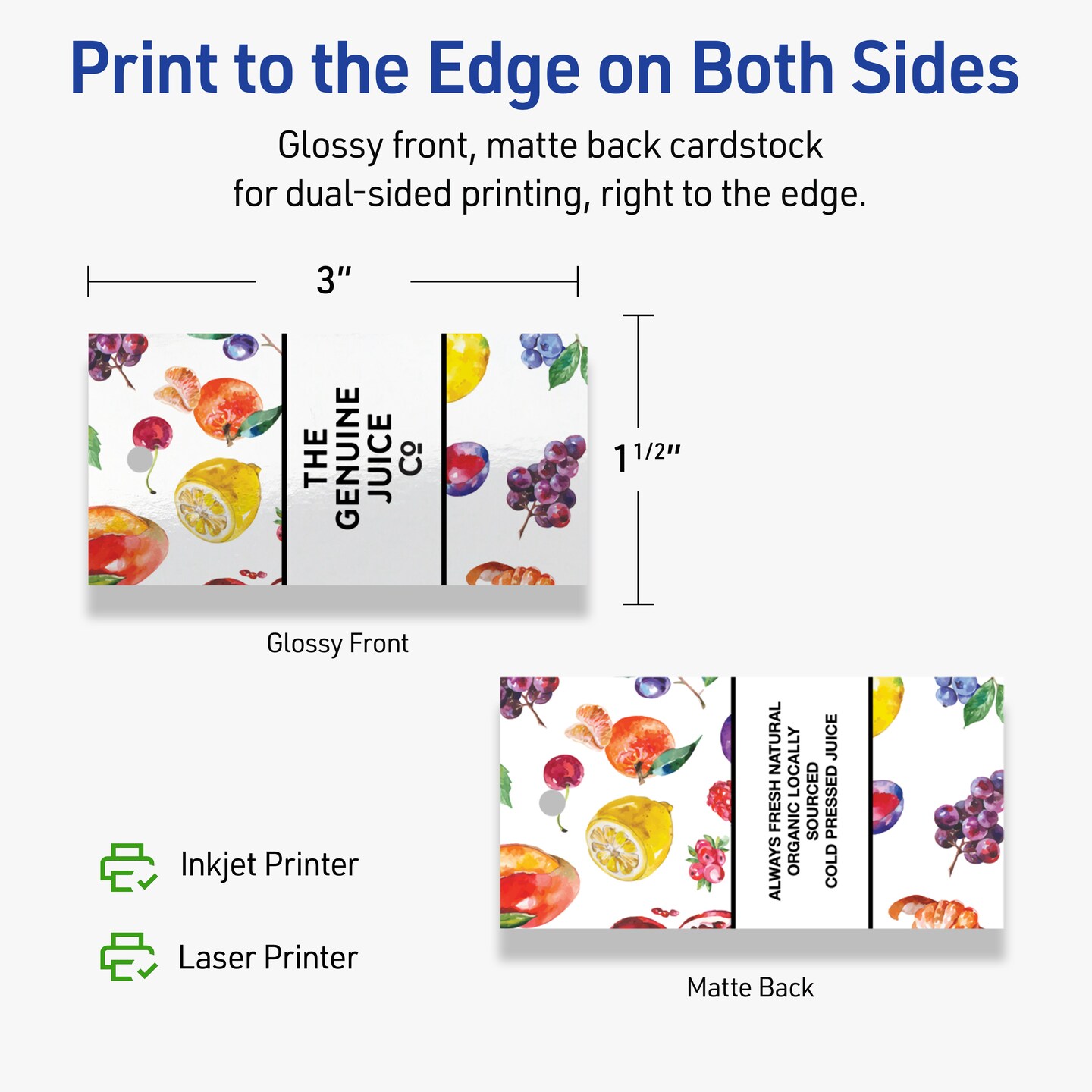 Avery Printable Rectangle Price Tags, Sure Feed Technology, 1-1/2" x 3", Glossy White Cardstock, Print-to-The-Edge, Laser/Inkjet Printable, 100 Total