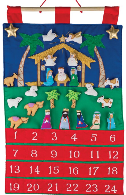 Nativity Fabric Advent Calendar by Vermont Christmas Company. Countdown to Christmas with Cute Manger Scene Calendar. Quality Fabric & Stitching. Use Year After Year.