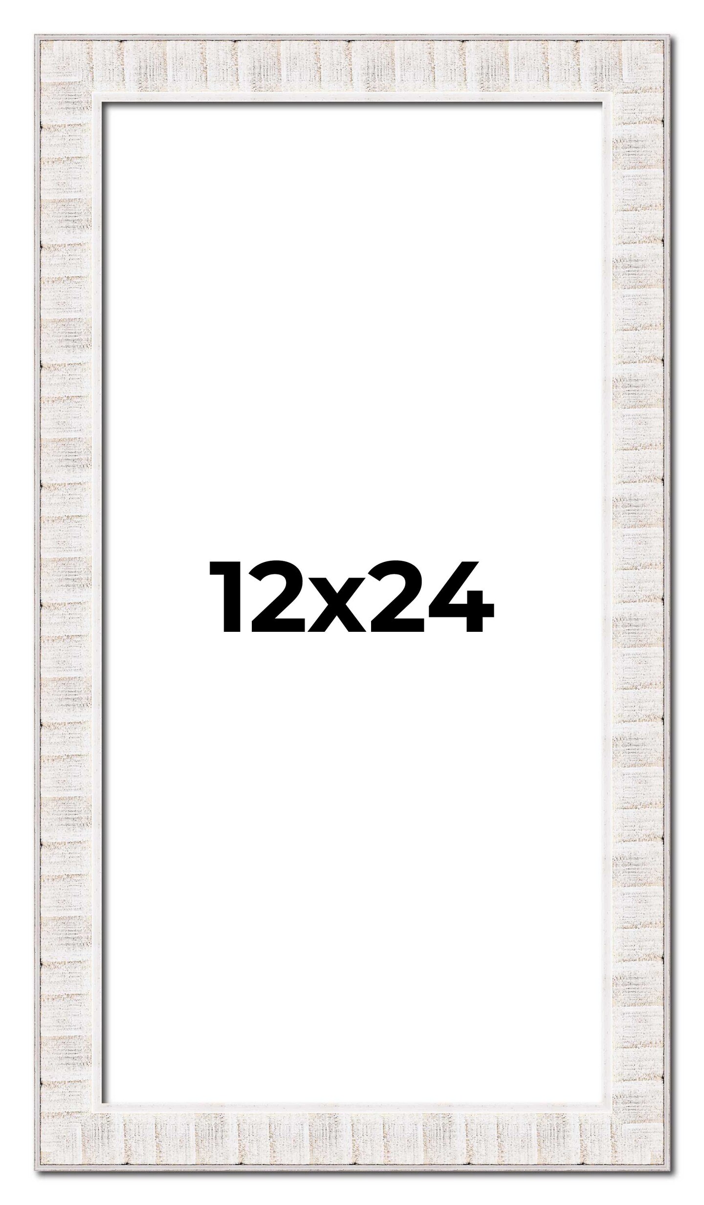 Panoramic Sculpted White Picture Frame - UV Acrylic, Foam Board Backing, Hanging Hardware