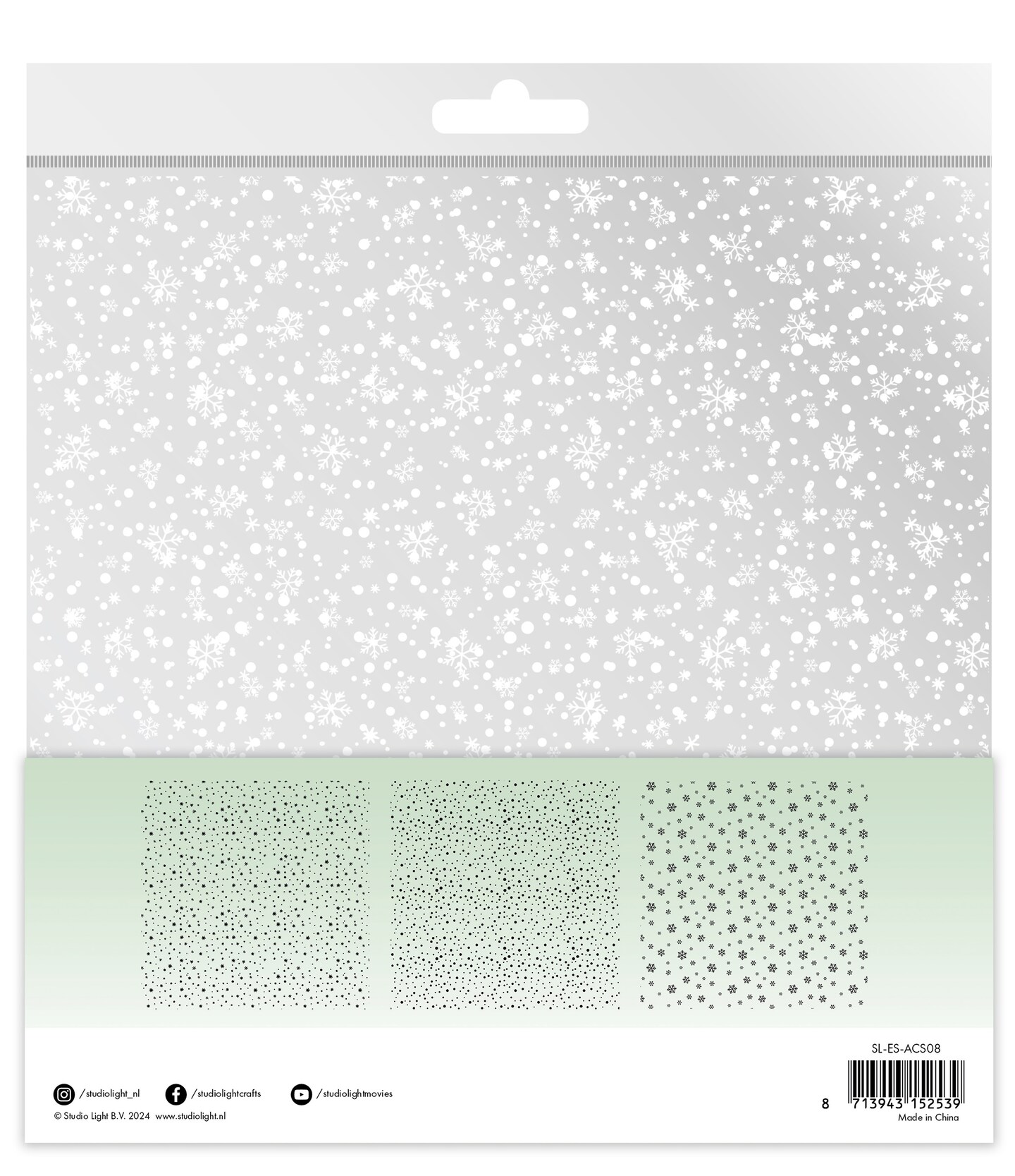 Studio Light Essentials Acetate Sheet 6/Pkg-Nr. 08, Snowflakes