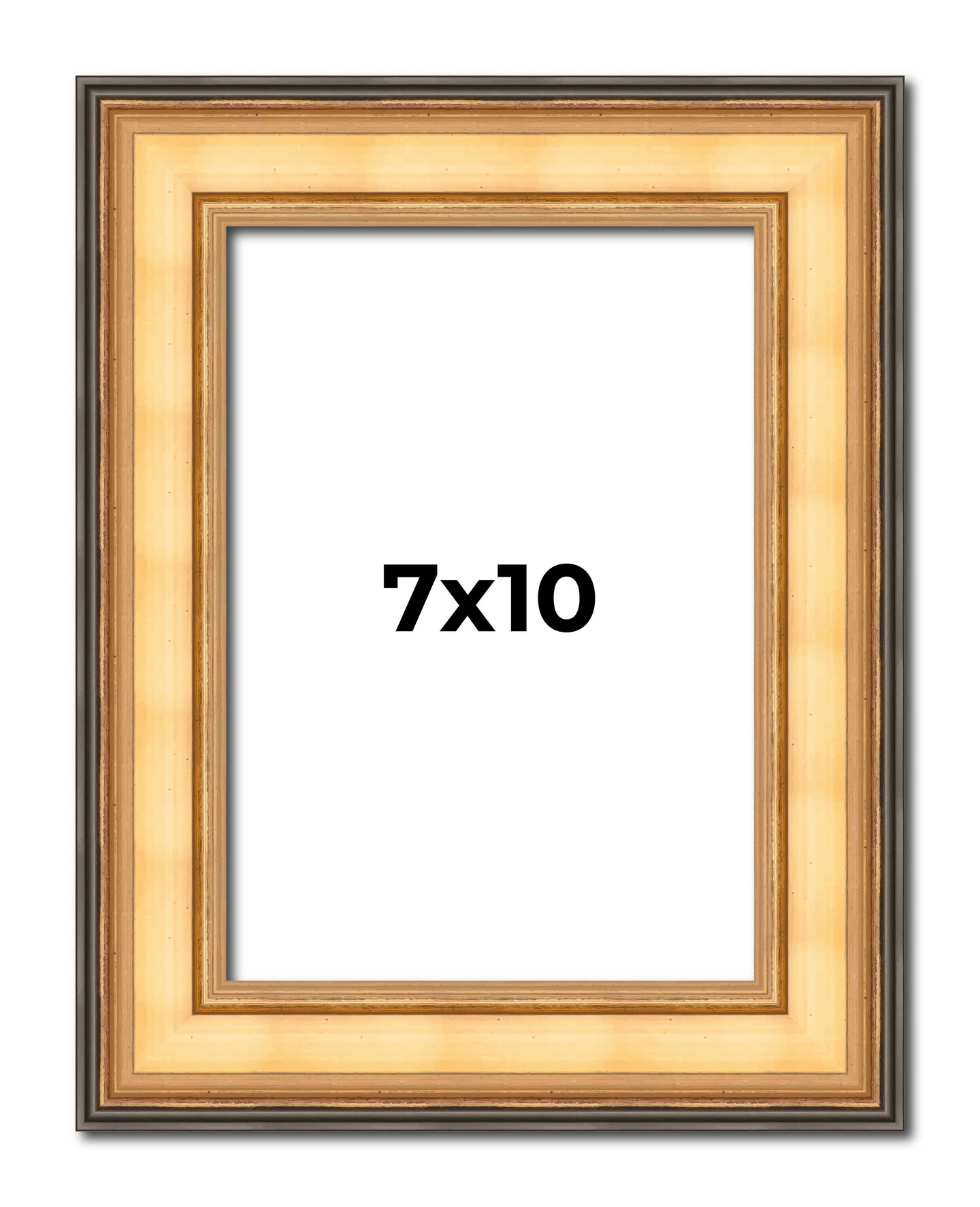 7x10 Traditional Picture Frame with UV-Resistant Acrylic &#x26; Acid Free Backing, Available in 3 Finishes - Black, Brown, Gold