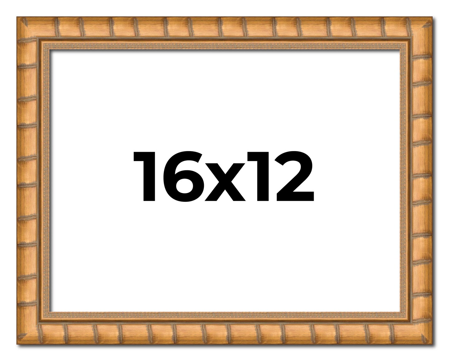 16x12 Modern Bamboo Picture Frame with UV-Resistant Acrylic & Acid Free Backing, Available in 5 Finishes - Gold, Silver, Brown, Black, and Natural