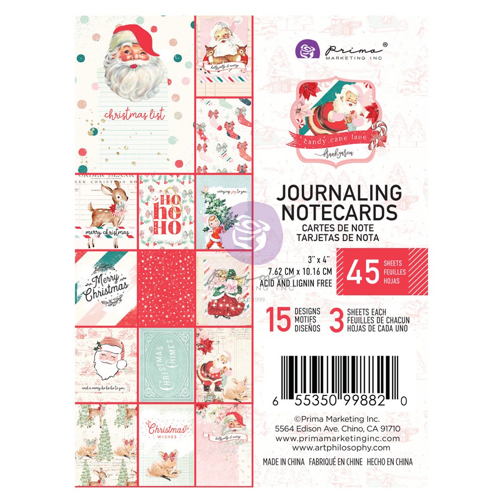 Prima Marketing Christmas Candy Cane Lane Bundle by Frank Garcia Collection Bundle Scrapbooking Journal Scrapbook Supplies Material Craft Notebooks Decoupage Album Art Journaling