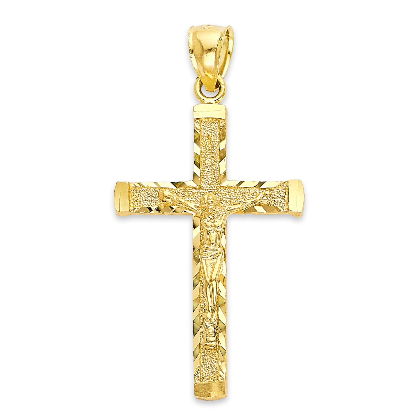 Solid 10K Gold Cross Necklace, online Gold Cross Pendant, Real Gold Cross