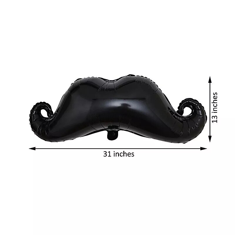 31&#x22; long Black Mustache Mylar Foil Balloon Wedding Birthday Party Decorations