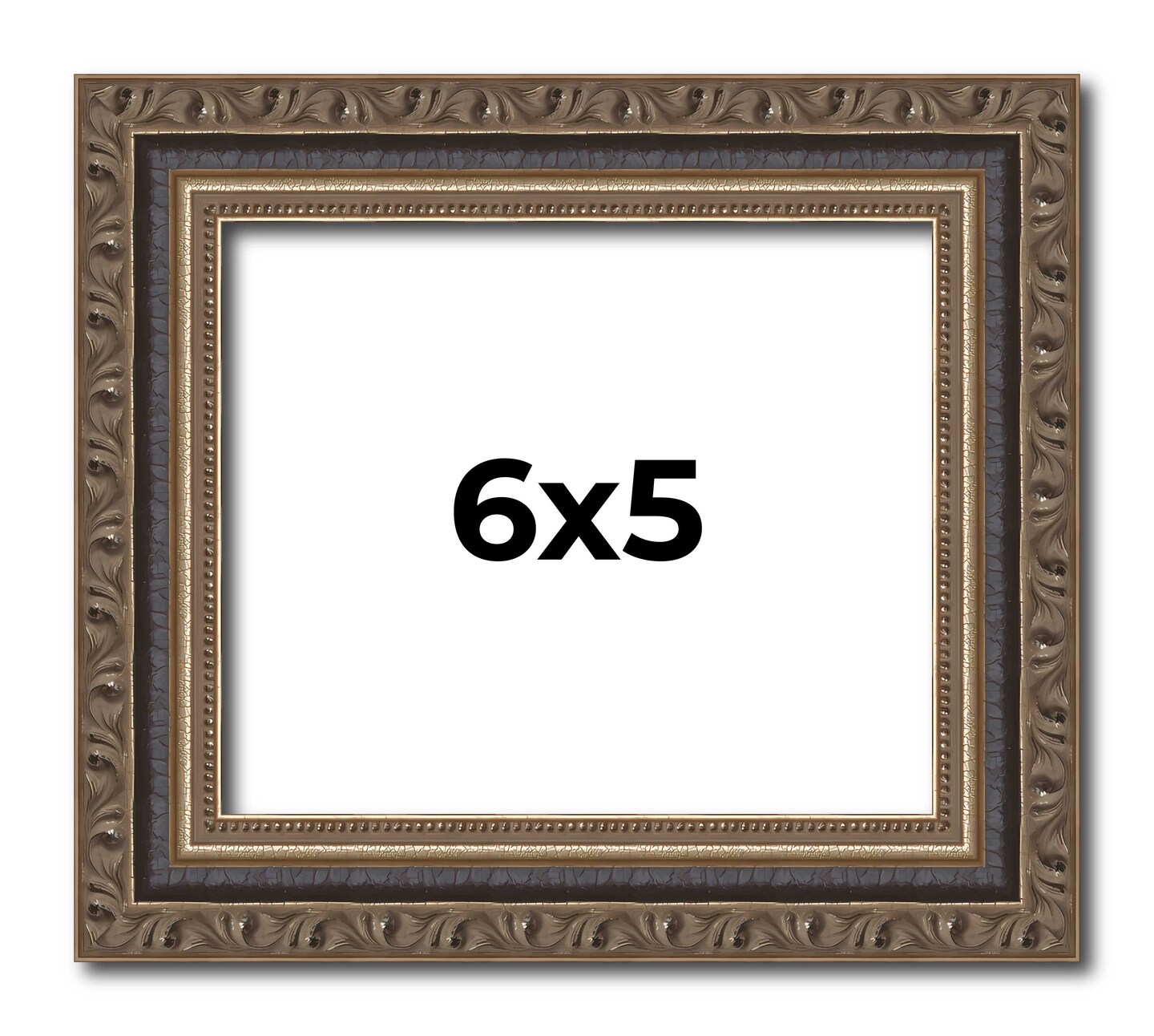 Photo Size Sculpted Silver Picture Frame - UV Acrylic, Foam Board Backing, Hanging Hardware