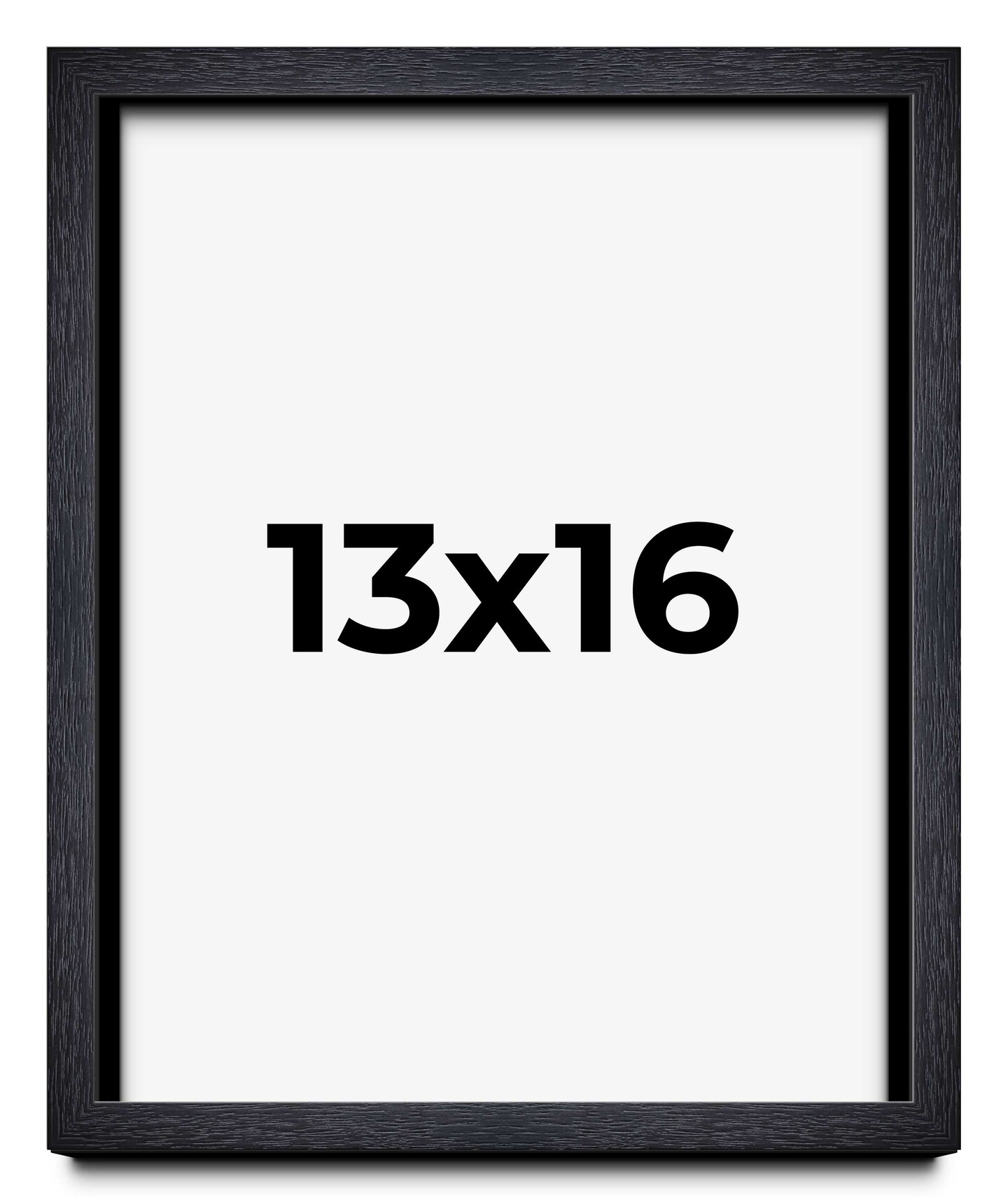 13x16 Shadow Box 1" Depth Black Picture Frame - UV Acrylic, Backing, Hanging Hardware