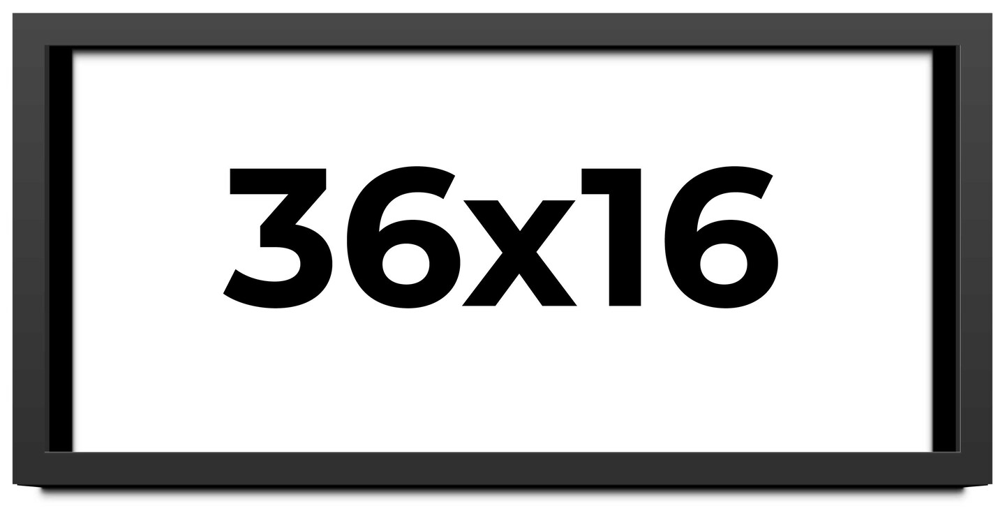 Panoramic Flat Black Picture Frame - UV Acrylic, Foam Board Backing, Hanging Hardware