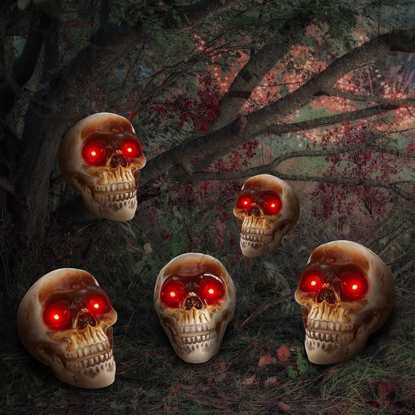 Halloween Hanging Skull Heads Animated Skeleton