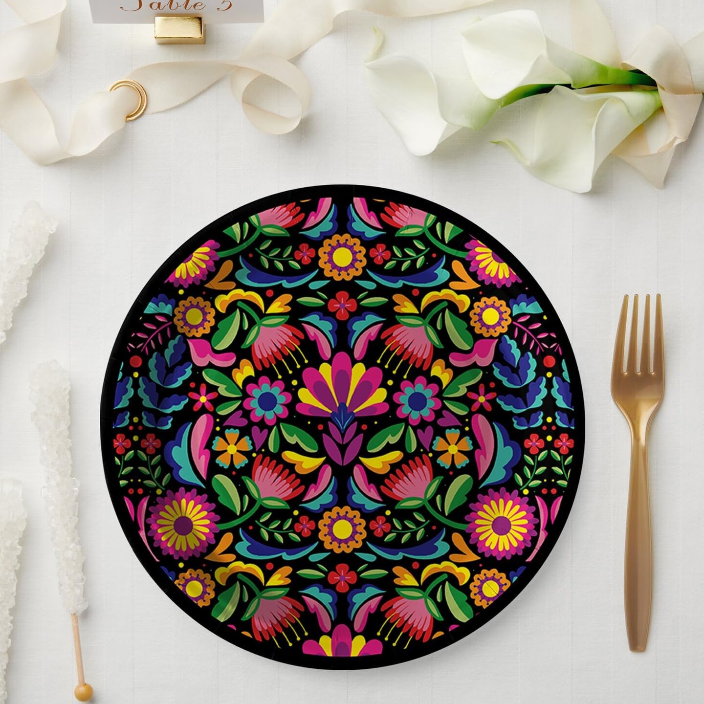 40Pcs Halloween Paper Plates, Halloween Day of The Dead Mexico Skulls Plates for Party Birthday Holiday Dinner Event Disposable Tableware Supplies Decor, 9lnch