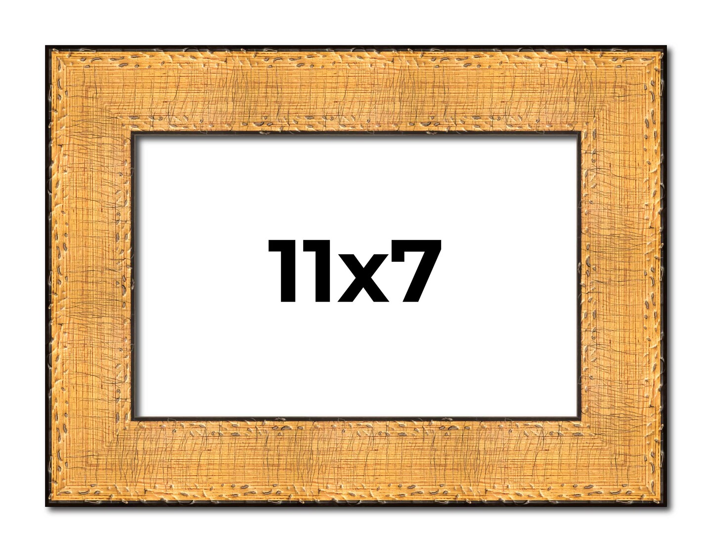 11x7 Embellished Gold Picture Frame - UV Acrylic, Foam Board Backing ...