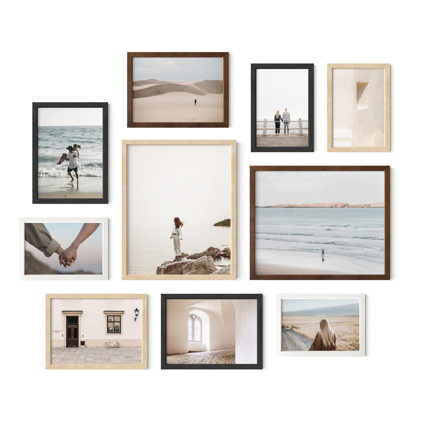 Haus and Hues Oak Wood Gallery Wall Picture Frames 10 Pack