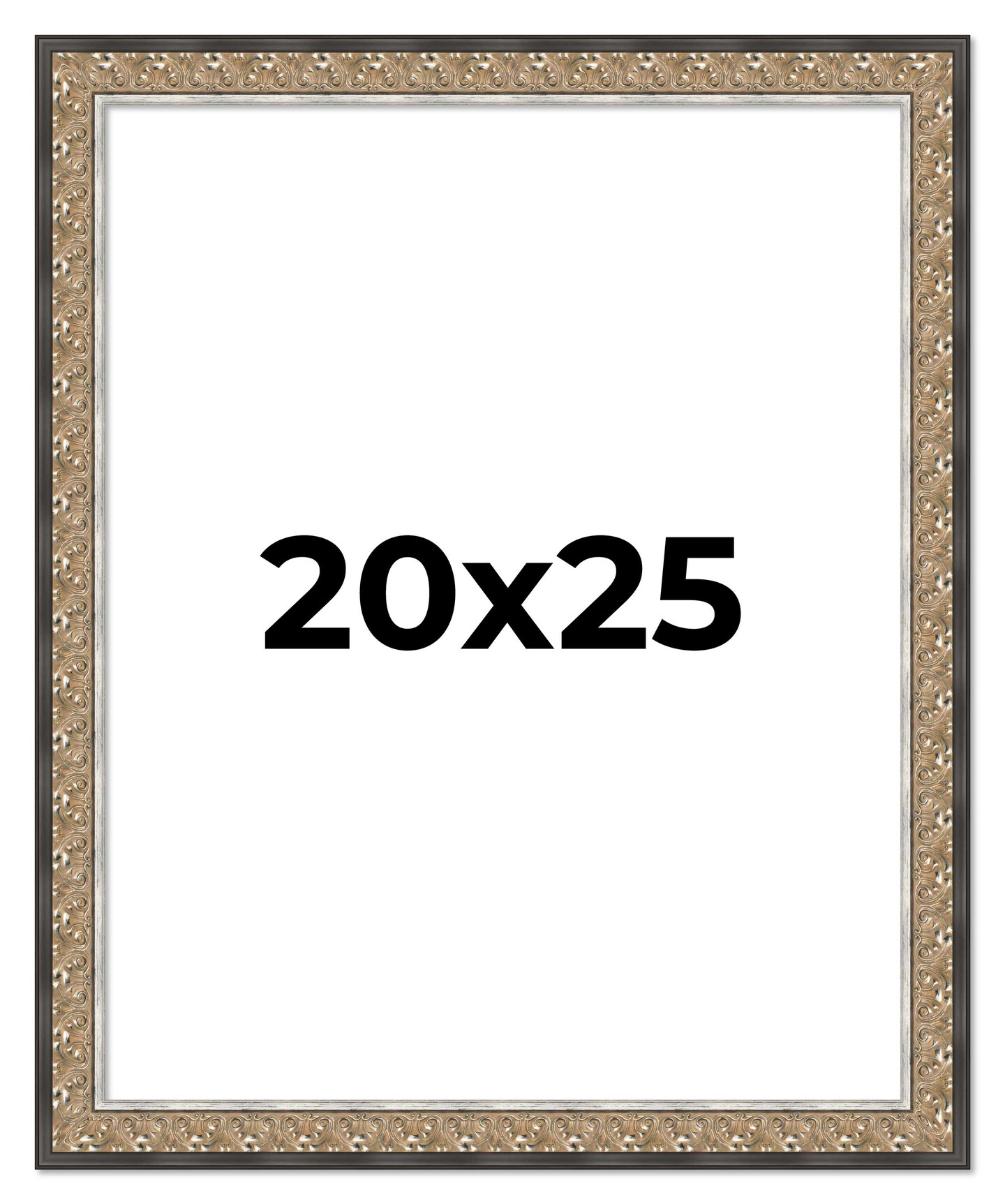 20x25 Ornate Silver Picture Frame - UV Acrylic, Foam Board Backing, Hanging Hardware