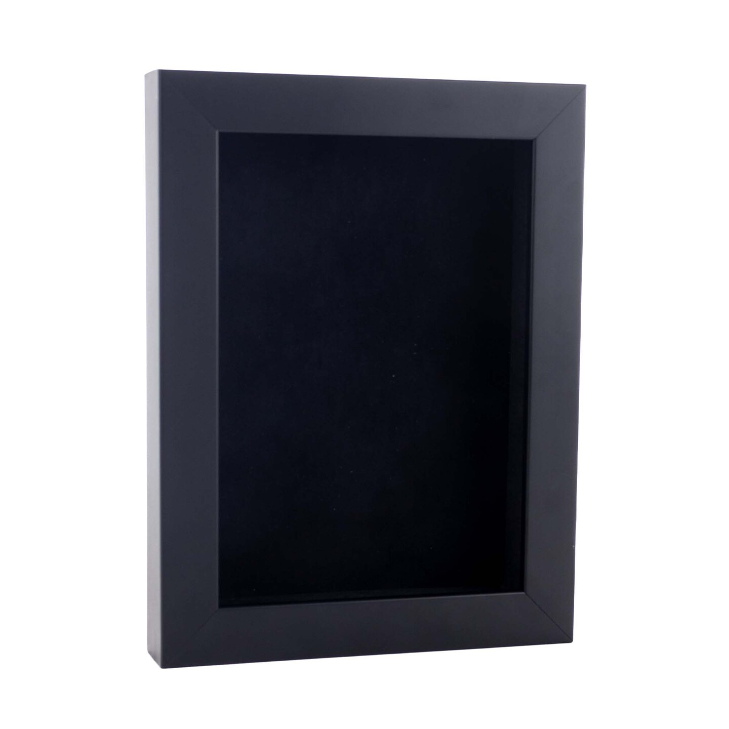 Classic Black Wood Shadown Box Frame with Acrylic Front - Black Suede Backing, 30 Sizes