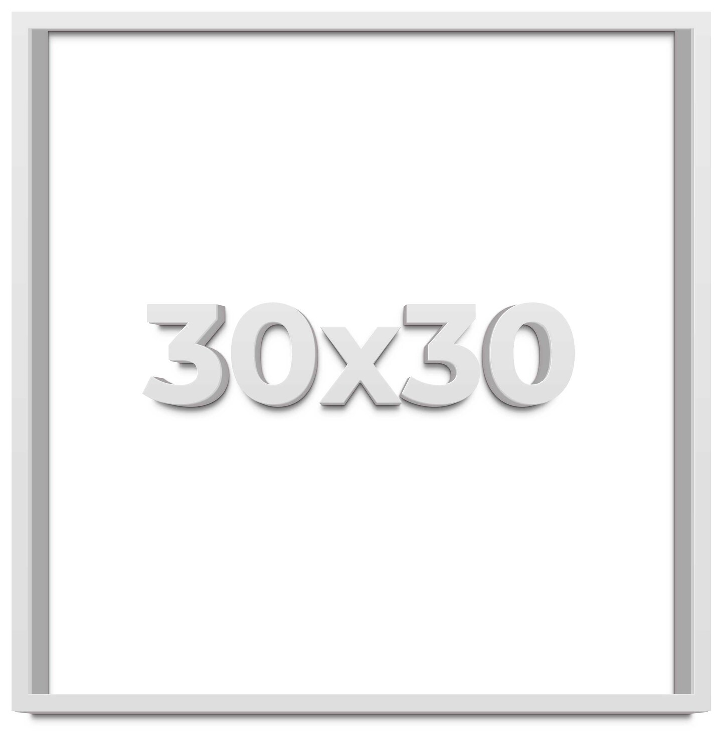 Square Shadow Box 1&#x22; Depth White Picture Frame - UV Acrylic, Backing, Hanging Hardware