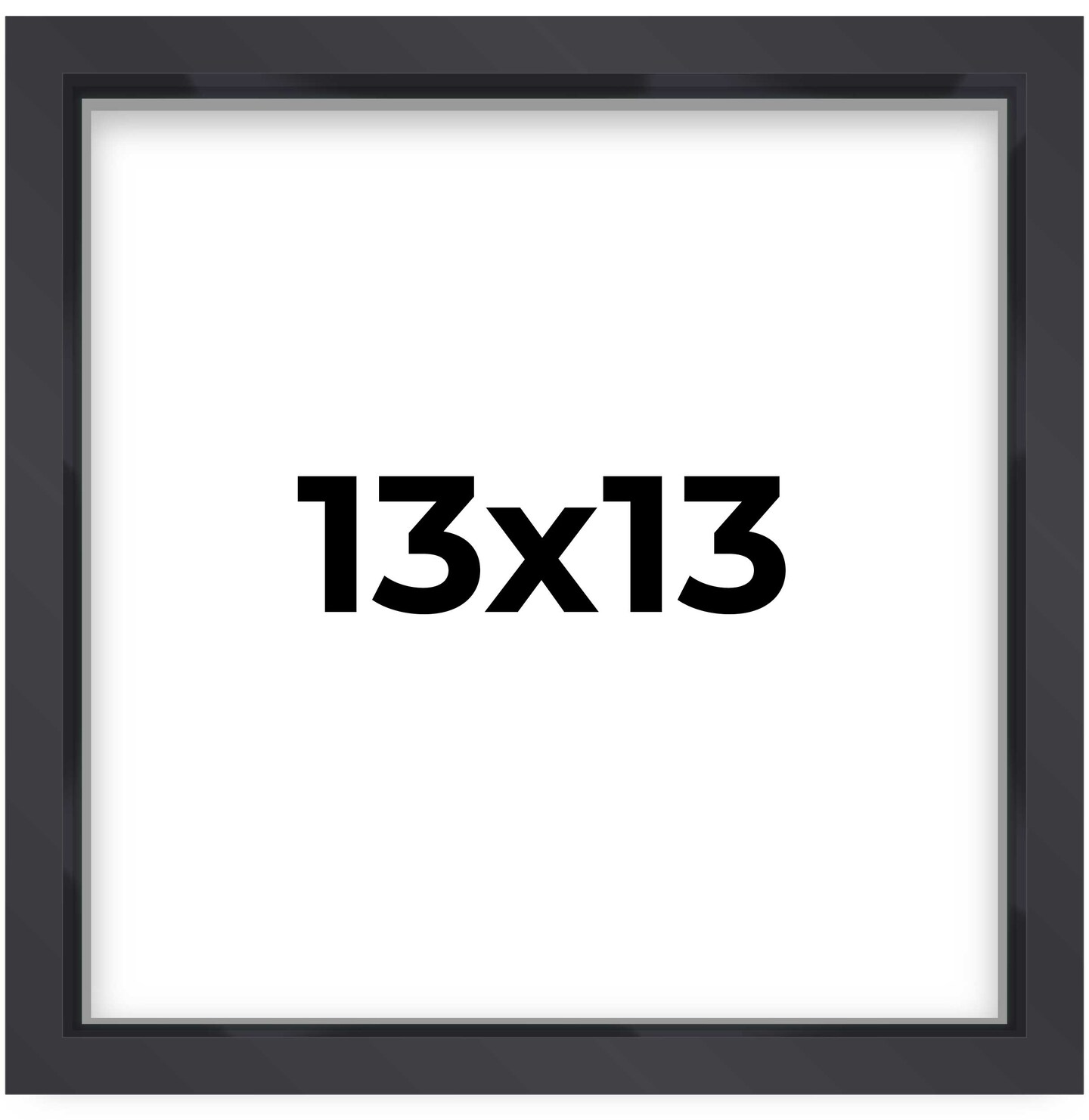 Square Shadow Box 3/4" Depth Black Picture Frame - UV Acrylic, Backing, Hanging Hardware