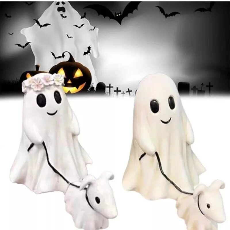 Kitcheniva Goblin And Ghoul Ghost Walking Dog Halloween Figurine