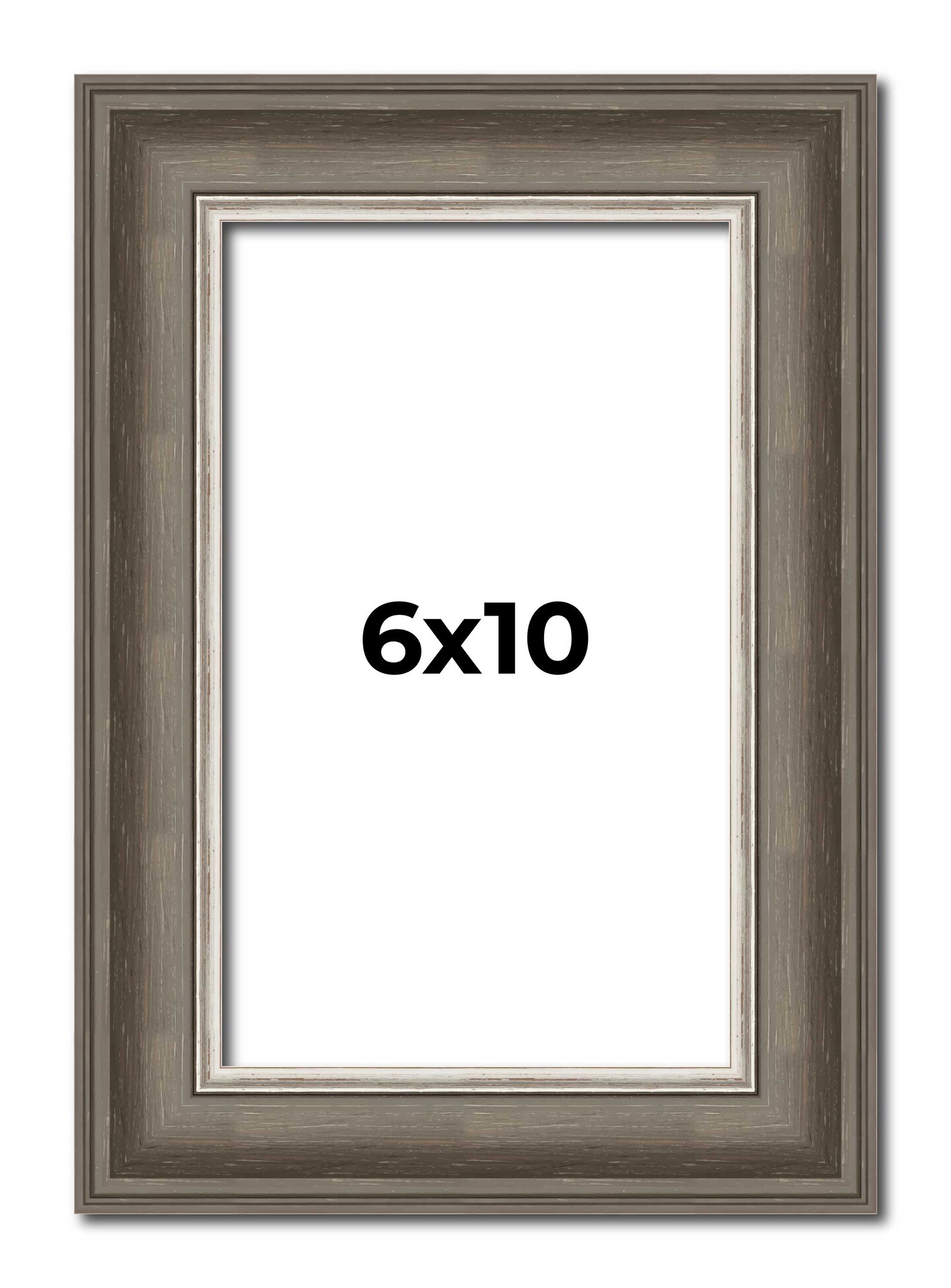 Photo Size Weathered Black Picture Frame - UV Acrylic, Foam Board Backing, Hanging Hardware