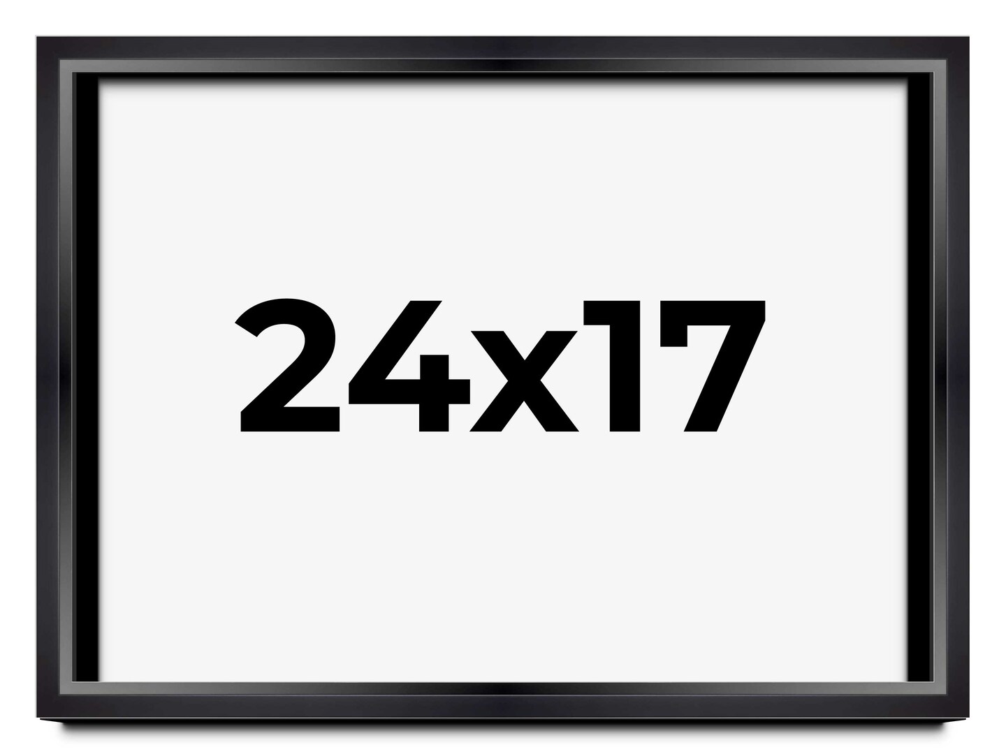 24x17 Modern Shadow Box 1.5" Depth Black Picture Frame - UV Acrylic, Backing, Hanging Hardware