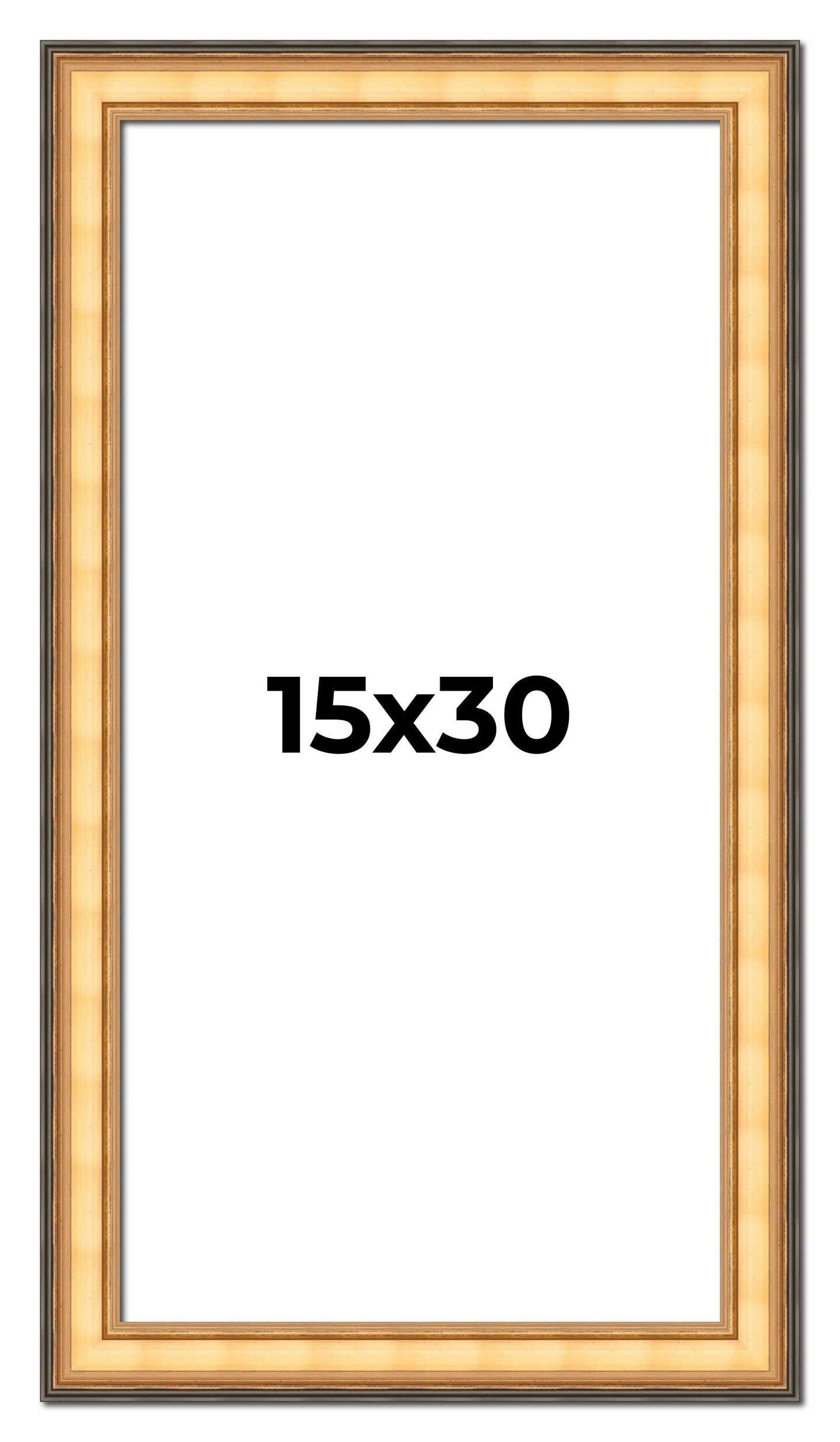 Panoramic Traditional Gold Picture Frame - UV Acrylic, Foam Board Backing, Hanging Hardware